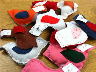 hand sewn birds